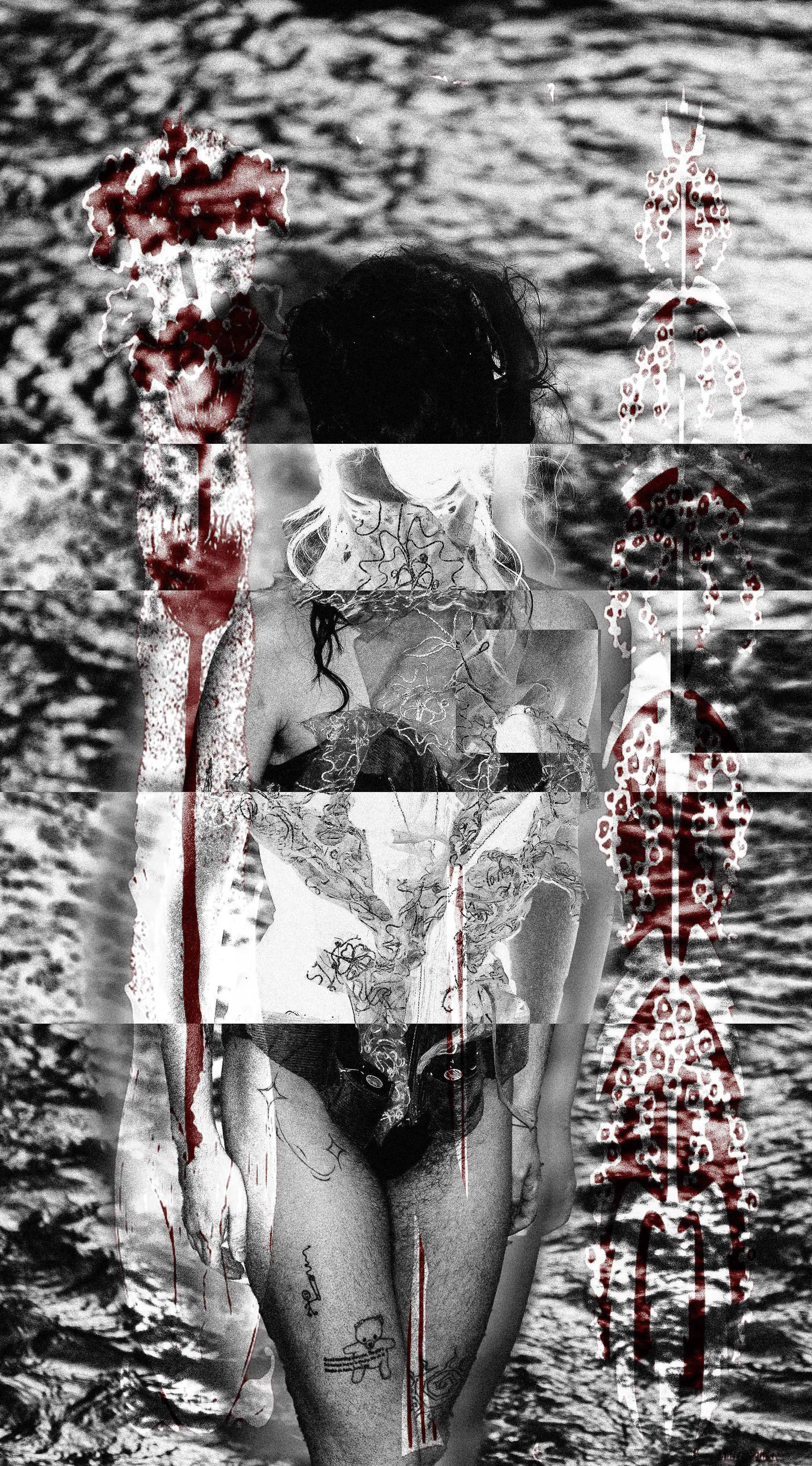 Montage photo sur photoshop d'une image du shooting Submerge.